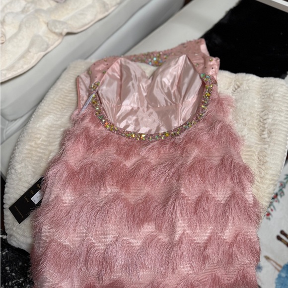 MNM Couture Formal Short Beaded Fringe Dress - Picture 6 of 16